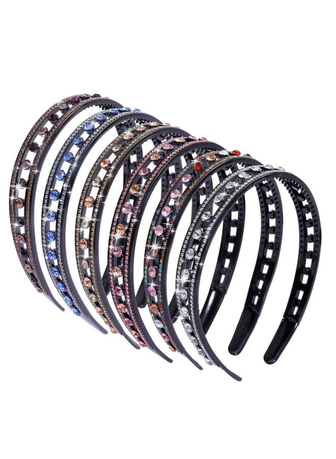 Cutewing 6Pcs Rhinestone Headbands For Women Fashion Crystal Headband With Teeth Sparkly Jeweled Hairband Non Slip Hair Hoop Glitter Decorative Hair Accessories For Ladies Girls - Image 1