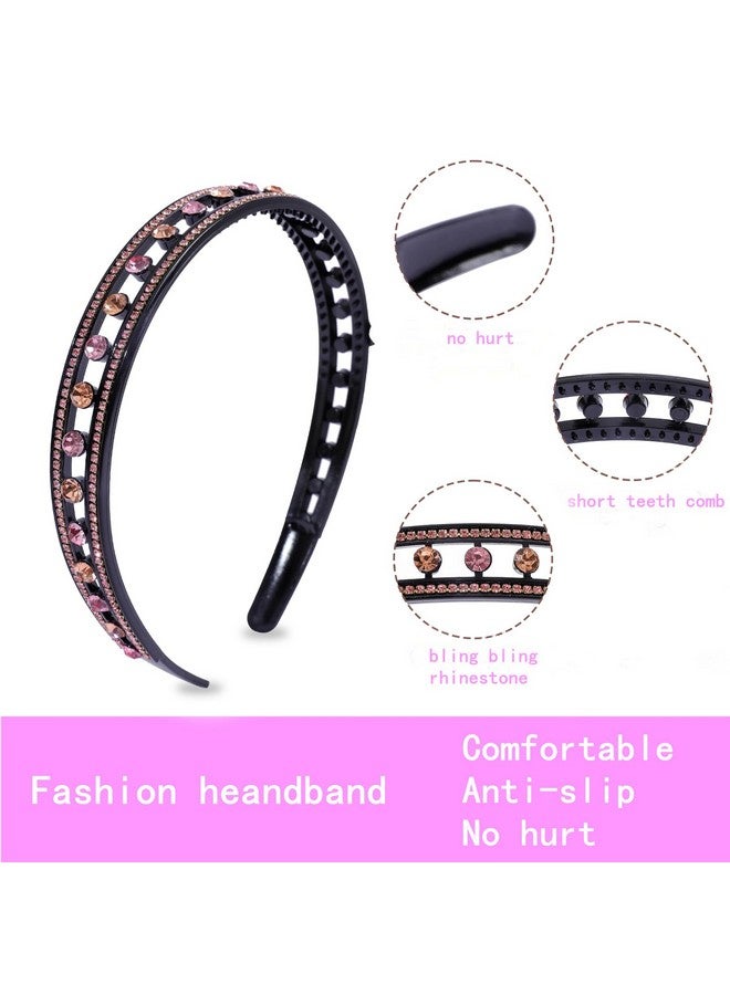 Cutewing 6Pcs Rhinestone Headbands For Women Fashion Crystal Headband With Teeth Sparkly Jeweled Hairband Non Slip Hair Hoop Glitter Decorative Hair Accessories For Ladies Girls - Image 2