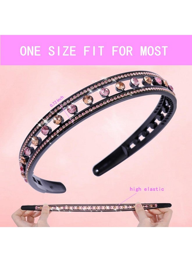 Cutewing 6Pcs Rhinestone Headbands For Women Fashion Crystal Headband With Teeth Sparkly Jeweled Hairband Non Slip Hair Hoop Glitter Decorative Hair Accessories For Ladies Girls - Image 3