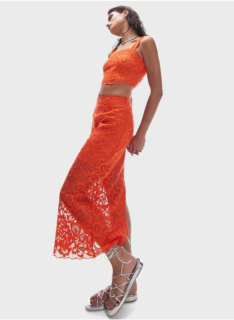 TOPSHOP - Lace Midi Skirt - Image 1