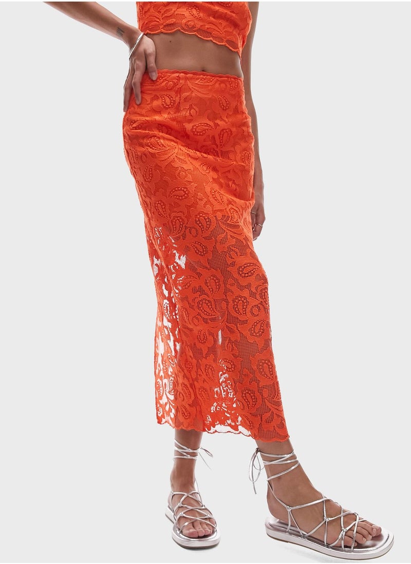 TOPSHOP - Lace Midi Skirt - Image 1