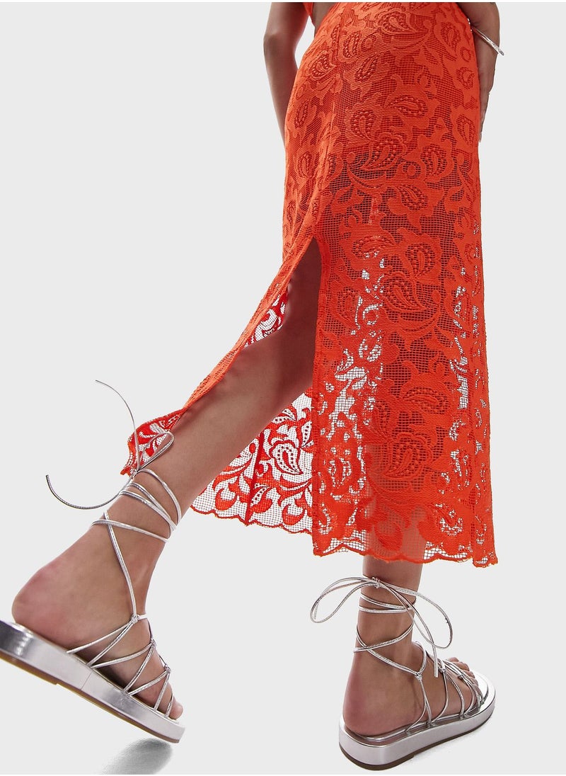 TOPSHOP - Lace Midi Skirt - Image 1