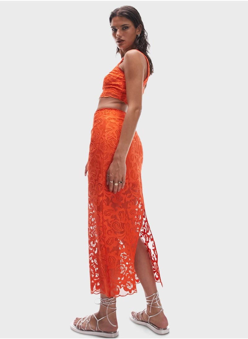 TOPSHOP - Lace Midi Skirt - Image 1