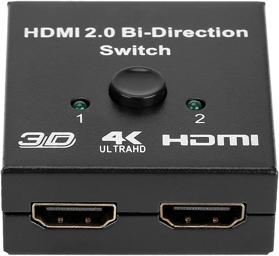 woobles HDMI Splitter-HDMI Switch hub, 2 in 1out HDMI Two-way Switcher Supports 4K