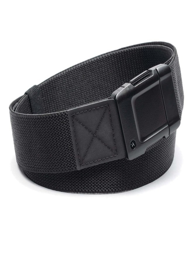Arcade Belts Motion Belt for Men & Women - Micro Adjustable Click, Lighweight Stretch Belt with Recycled Elastic Webbing, Black/Black - Image 1