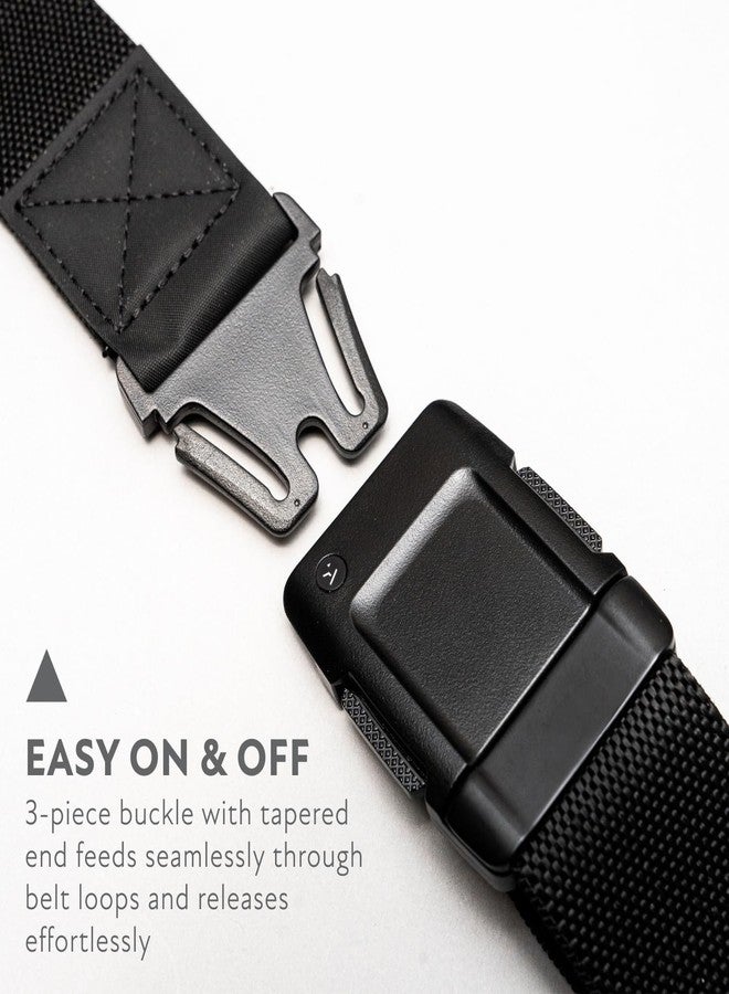 Arcade Belts Motion Belt for Men & Women - Micro Adjustable Click, Lighweight Stretch Belt with Recycled Elastic Webbing, Black/Black - Image 2