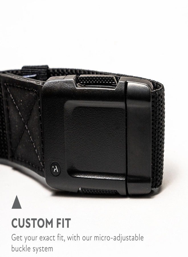 Arcade Belts Motion Belt for Men & Women - Micro Adjustable Click, Lighweight Stretch Belt with Recycled Elastic Webbing, Black/Black - Image 3