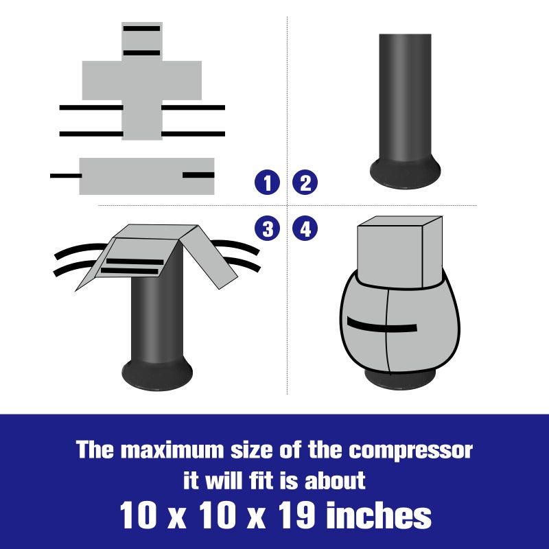 Pangda Air Conditioner Compressor Sound Blanket 10 x 10 x 19 Inches Heavy Duty Gray Ac Compressor Sound Blanket for Insulation Noise Reduction and Protection from Rain - Image 4
