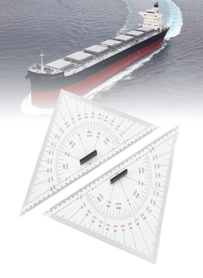 Asixxsix Chart Drawing Triangle Ruler, Acrylic Marine Triangle Clear Isosceles Triangle Ruler, Triangular Set for Nautical Navigation, Precise Scale, Efficient Use - Image 3
