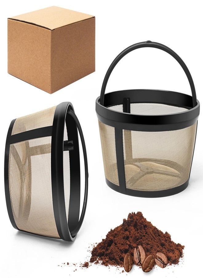 BRENSTEN 4 Cup Reusable Filter Basket With Mesh Bottom Fits MrCoffee Coffee Maker and Brewer - Permanent Filter Replacement for Mr Coffee Gold Basket-Style Filters 2-Pack - Image 1