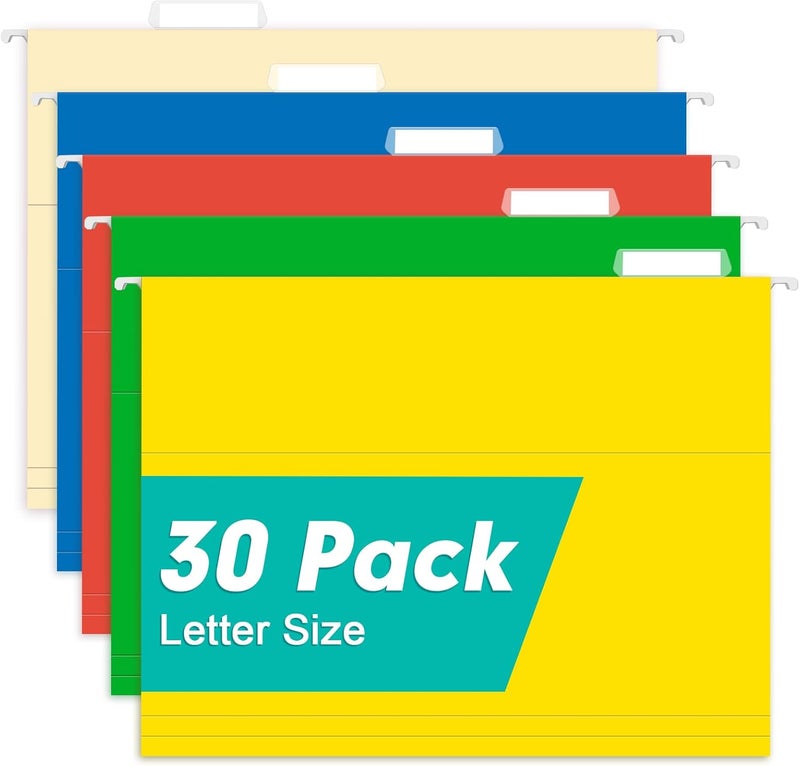 هيركا مجلدات ملفات معلقة، 30 حزمة مجلدات معلقة معززة بحجم الرسائل، مصممة للملفات الضخمة، السجلات الطبية، ألوان متنوعة - Image 1