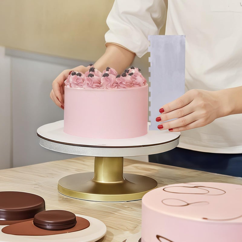 2 Pcs Stainless Steel Cake Scraper Set Straight and Wave Designs for Icing Frosting - Image 5