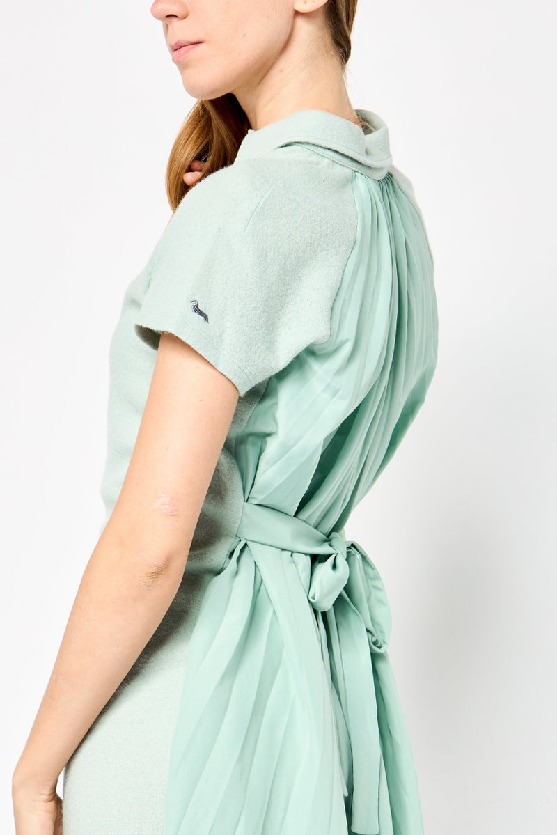 Harmont & Blaine Women Solid Mini Dress, Dark Mint Green  - Image 2