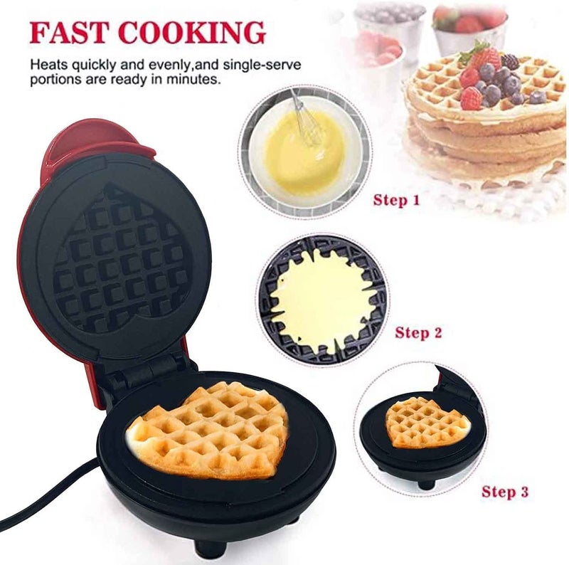 Garth Compact Mini Waffle Maker, Easy-Clean, Non-Stick Surfaces for Perfect Breakfast, Desserts, Sandwiches, Panini & Snacks (Pack of 1) - Image 4