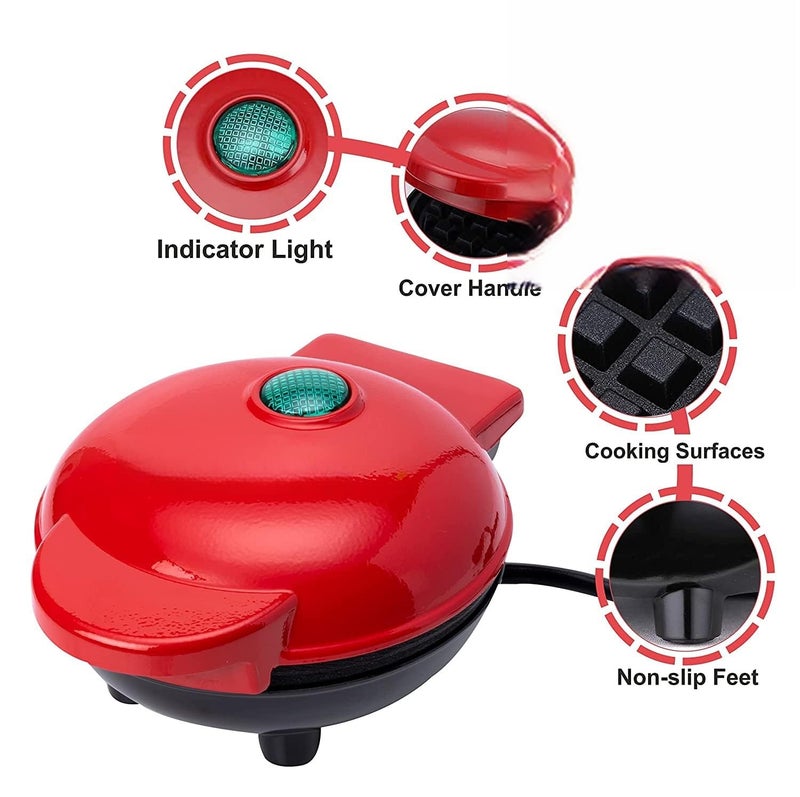 Garth Compact Mini Waffle Maker, Easy-Clean, Non-Stick Surfaces for Perfect Breakfast, Desserts, Sandwiches, Panini & Snacks (Pack of 1) - Image 3