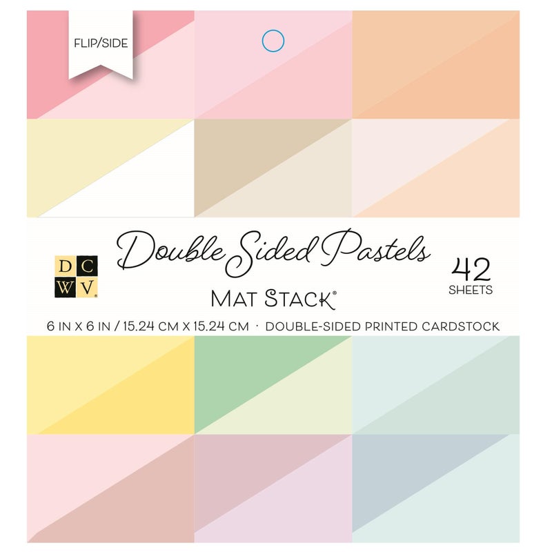 DCWV Double Sided Cardstock Paper 6x6 Multi Colored Cardstock for Scrapbooking Crafting and Card Making 42 Sheets Pastels
