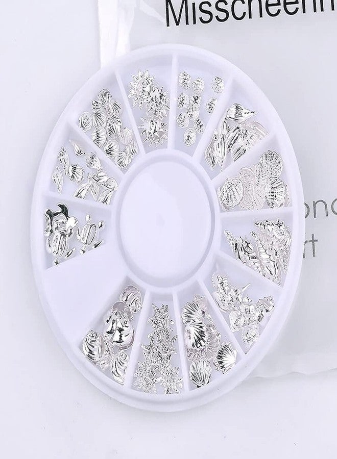YSSZAM 120Pcs/Pack Sliver Nail Art Decorations Mini Ocean Accessories Nail Art Rhinestones Silver Shell Conch Nail Charms Manicure Decor DIY Nail Decoration - Image 5