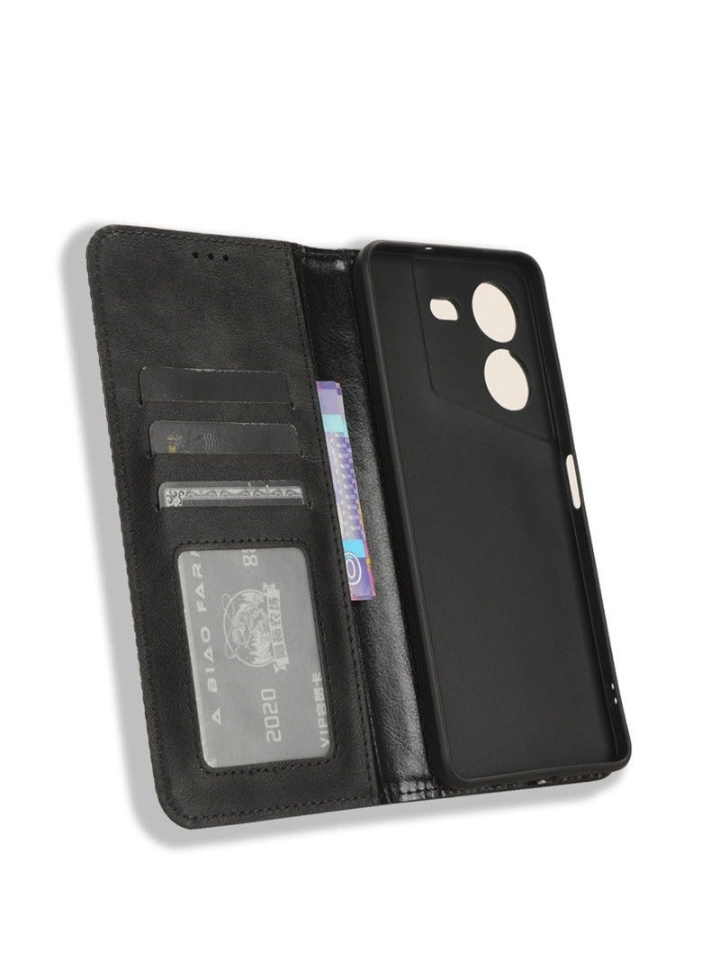 Phone Case for Tecno Pova 5, with Card Slots, Bracket, TPU + PU Leather, Flip Cover 5  - Image 4