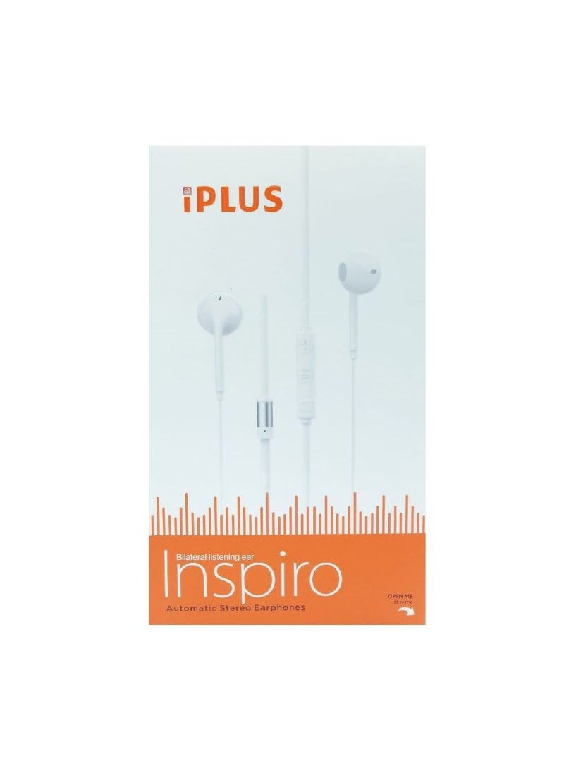 iplus iPlus Inspiro i-19 Automatic Stereo Earphones with 20Hz-20kHz Frequency Range 6.5mm Microphone 109dB Sensitivity 1.2m Wired Earphone  - Image 1
