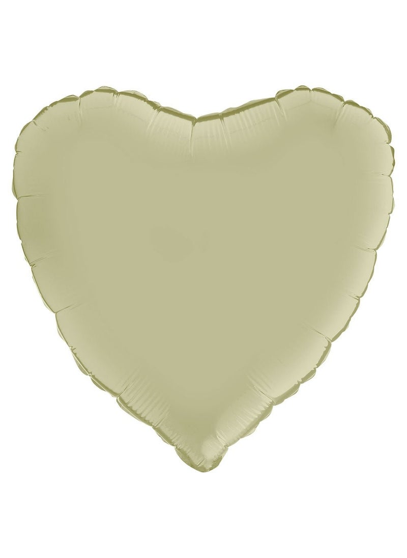 بالون من رقائق معدنية على شكل قلب بلون أخضر زيتوني ساتان 46 سم