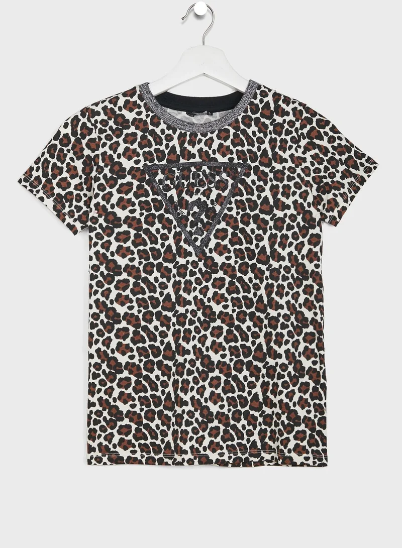 GUESS Kids All-Over Leopard Print T-Shirt