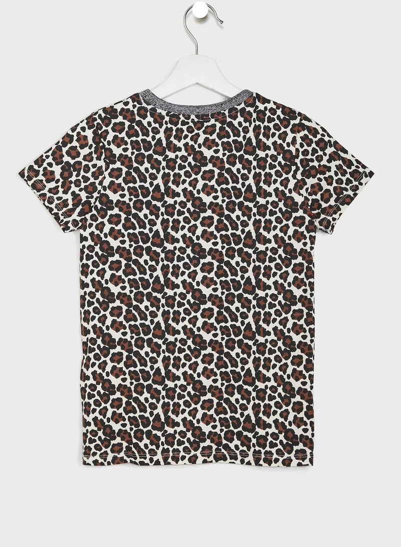 GUESS Kids All-Over Leopard Print T-Shirt