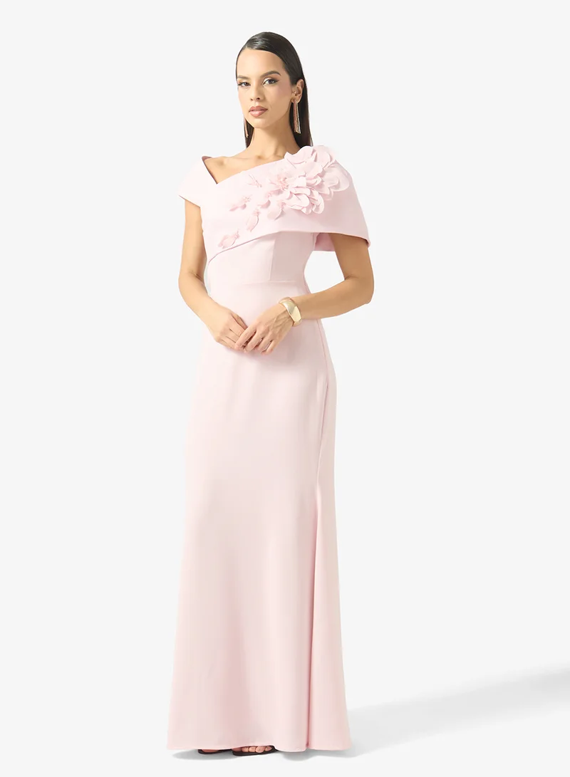Bardot 3D Floral Detail A Line Dress