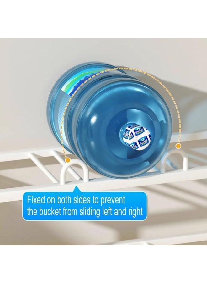 حامل زجاجات مياه، حامل تخزين زجاجات مياه من 3 طبقات بسعة 9 زجاجات مياه، حامل زجاجات مياه متين للمطبخ والمكتب سهل التجميع (أبيض، 3 طبقات) - Image 4