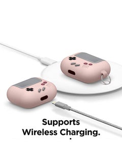 Generic Compatible with Airpods Pro Case,Classic Handheld Game Console Design Case with Keychain,Durable Silicone Construction,MagSafe Compatible [Sand Pink]  - Image 3