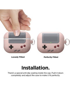 Generic Compatible with Airpods Pro Case,Classic Handheld Game Console Design Case with Keychain,Durable Silicone Construction,MagSafe Compatible [Sand Pink]  - Image 2