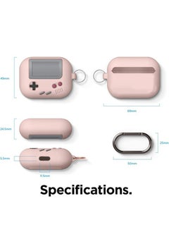 Generic Compatible with Airpods Pro Case,Classic Handheld Game Console Design Case with Keychain,Durable Silicone Construction,MagSafe Compatible [Sand Pink]  - Image 4