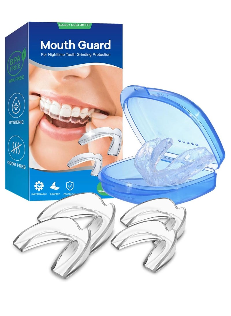 NEATEETH Mouth Guard for Grinding Teeth at Night, Night Guards for Teeth Grinding,Mouth Guard for Sleeping, Pack of 4 Moldable Guards for Bruxism & Teeth Clenching – Includes 2 Sizes & 1 Travel Case  - Image 1