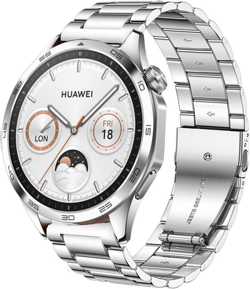 DEALELE Bands Compatible with Samsung Galaxy Watch 46mm / Galaxy 3 45mm, 22mm Stainless Steel Metal Replacement Strap for Huawei Wacth GT5 / GT5 Pro / 4/4 Pro / GT4 / 3/3 Pro / GT3 46mm - Image 1