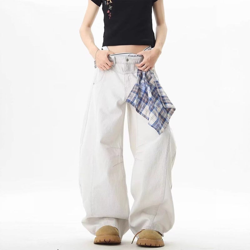 Unisex Classic Denim Jeans Loose Fit Daily Outdoor Wear - Image 1
