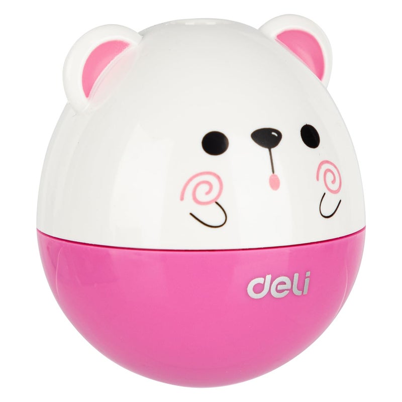 Deli E0522 Roly-Poly 1-Hole Sharpener with Canister, Assorted - Image 2