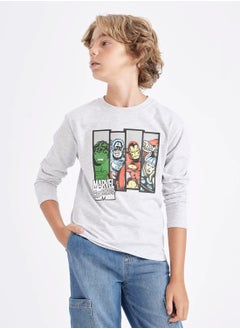DeFacto Marvel Comics Crew Neck Long Sleeve Grey T-Shirt  - Image 1