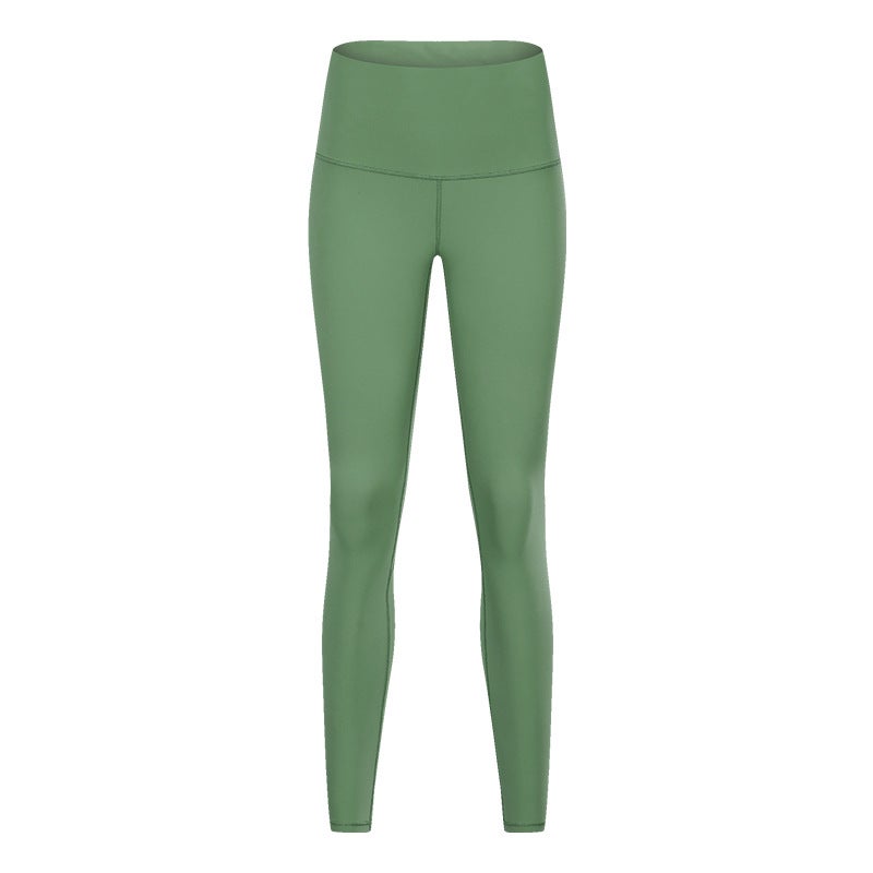 Generic High-Waist Yoga Pants Tummy Control Fitness Leggings Lotus Leaf Green 