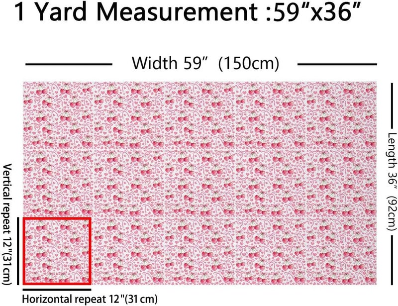 Cute Ribbon Bowknot Upholstery Fabric for Chairs Pink Cherry Bow Knot Fabric by The Yard 109"x63", Cute Love Heart Dreamy Princess Bowknot Outdoor Fabric, Kawaii Room Decor Aesthetic - Image 2