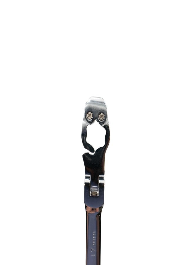 AGS Ratcheting Flare Nut Brake Line Wrench, Metric, Open Flex, 17mm - For Brake, Fuel, Tranmission Lines, & Cables - Image 5