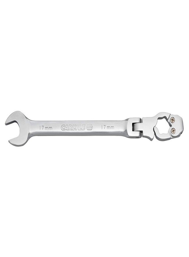 AGS Ratcheting Flare Nut Brake Line Wrench, Metric, Open Flex, 17mm - For Brake, Fuel, Tranmission Lines, & Cables - Image 1