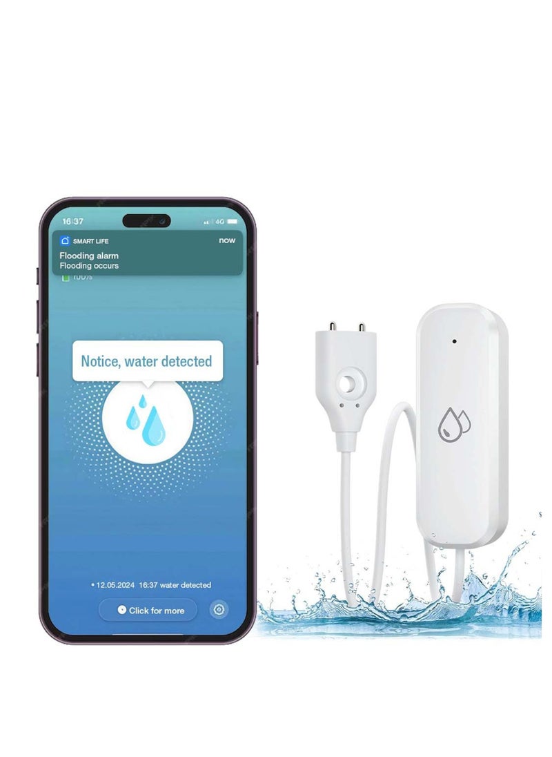 Generic - Smart Water Leak Detector Kit, Home Water Flooding Monitor Smart, Adjustable Alarm, App Alerts, Home Security, Basement Protection, Kitchen & Bathroom Safety (Batteries not included) - Image 1