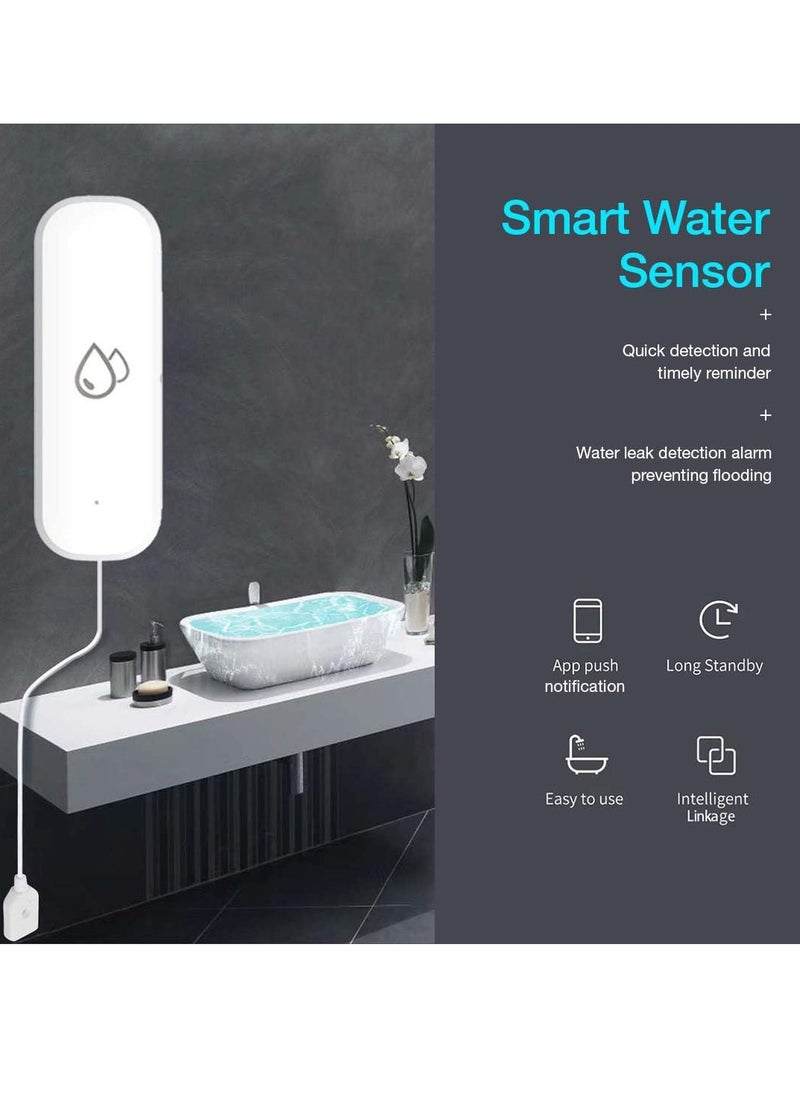 Generic - Smart Water Leak Detector Kit, Home Water Flooding Monitor Smart, Adjustable Alarm, App Alerts, Home Security, Basement Protection, Kitchen & Bathroom Safety (Batteries not included) - Image 1