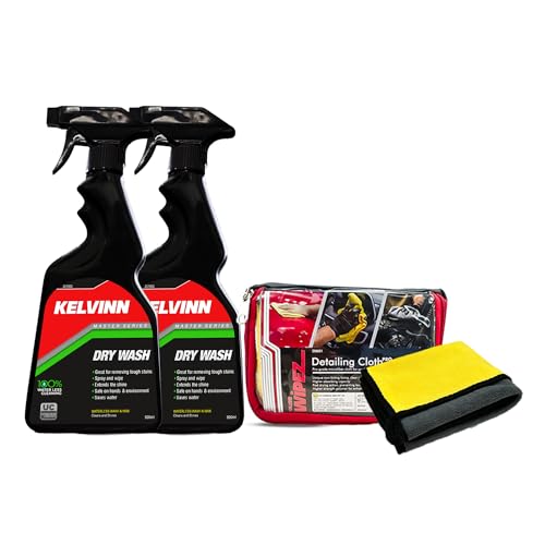 Kelvinn Dry Wash Super Kit: 2x 500ml Dry Wash + Microfiber 600gsm Detailing Cloth for Effortless, Waterless Cleaning and Superior Exterior Care - Image 1