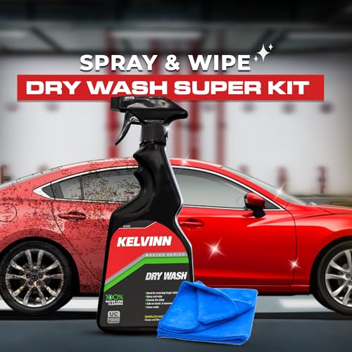 Kelvinn Dry Wash Super Kit: 2x 500ml Dry Wash + Microfiber 600gsm Detailing Cloth for Effortless, Waterless Cleaning and Superior Exterior Care - Image 2