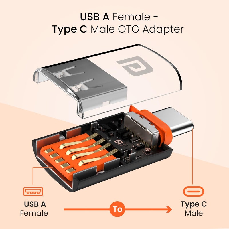 Portronics محول Portronics Bridge Y USB 3.0 إلى Type C OTG، نقل بيانات عالي السرعة 10Gbps، محول Thunderbolt إلى USB، متوافق مع جميع أجهزة Type C، الهواتف الذكية، أجهزة الكمبيوتر المحمولة، الأجهزة اللوحية، الشواحن، MacBook - Image 3