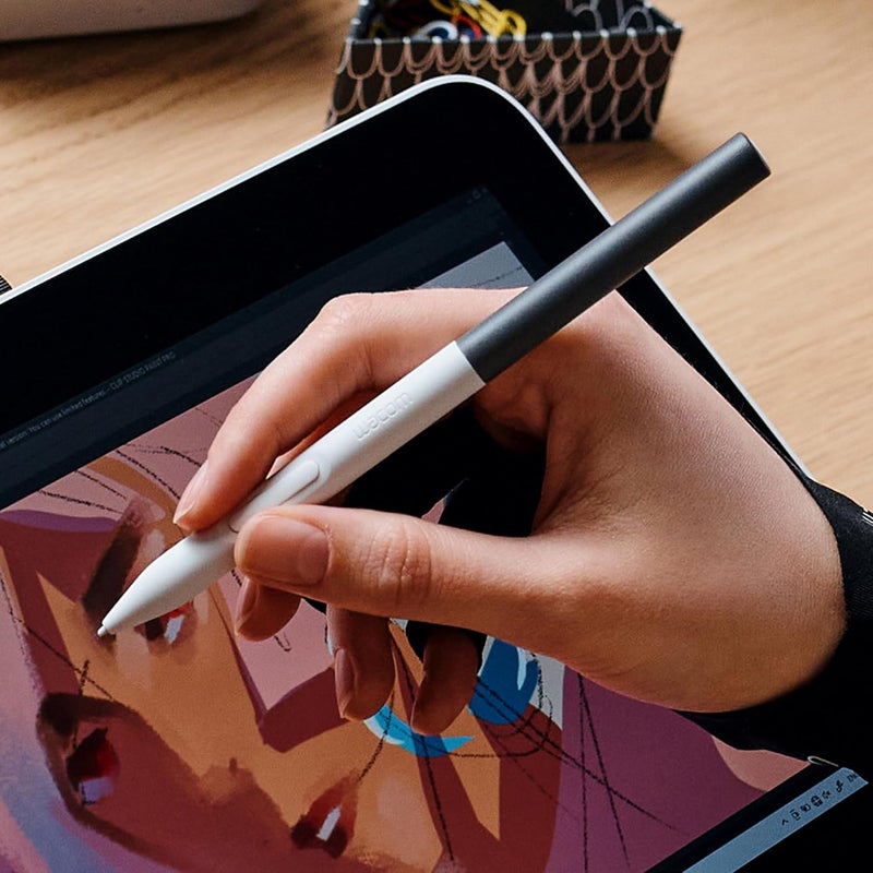 Wacom One Standard Pen (for 2023 Edition One displays and Tablets), White Front/Gray Rear - Image 3