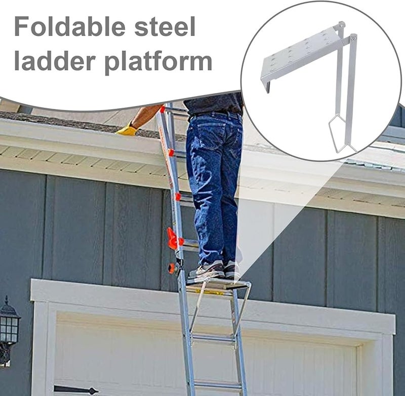 Ladder Step Panel Work Tray Tool Holder 150Kg Load Stable Support for High Altitude Jobs - Image 4