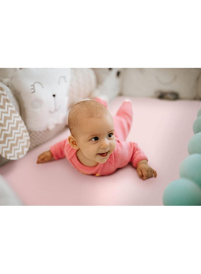 GRSSDER Stretchy Ultra Soft Jersey Knit Fitted Pack n Play Sheets Set 2 Pack, Portable/Mini Crib Sheets, Snug and Safe - Image 5