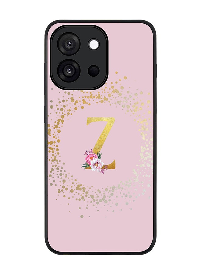 Stylizedd For OnePlus 13s / 13T Case,Slim fit Camera Protection, Shockproof Thin Phone cover  - Custom Monogram Floral - Z  (Pink )