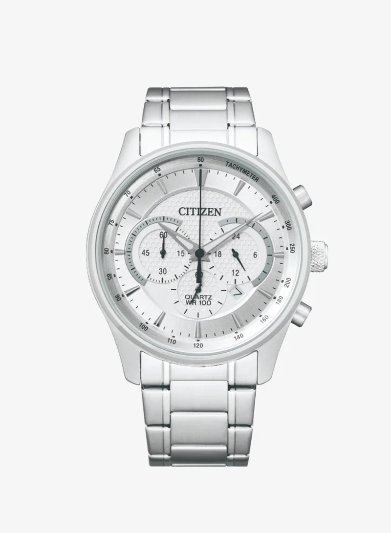 سيتيزن ساعة كرونوغراف كوارتز رجالية من الفولاذ المقاوم للصدأ - -  مم